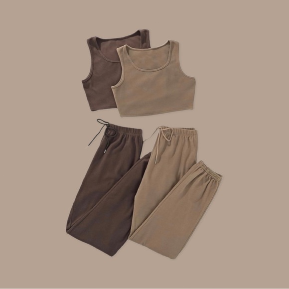 Pants - Woman’s 2 Piece Crop Tank and Sweatpants Set 🍂